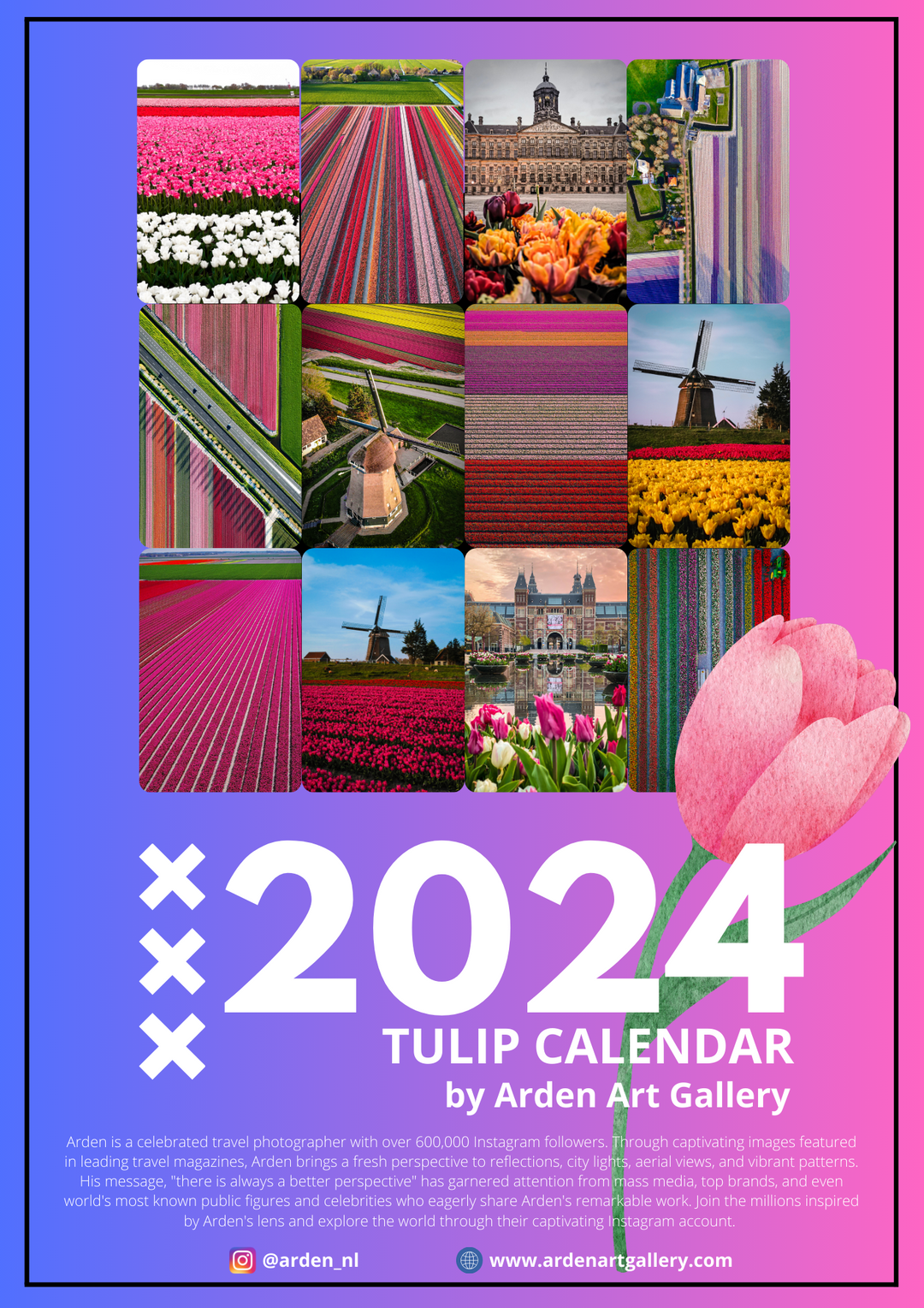 Tulip 2024 Calendar - FREE WORLDWIDE SHIPPING