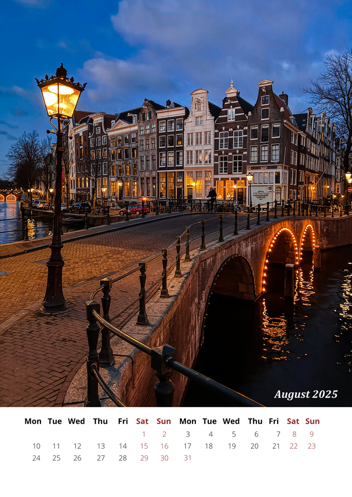 Amsterdam 2026 Calendar - FREE WORLDWIDE SHIPPING