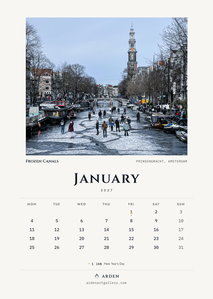 Amsterdam 2027 Calendar - FREE WORLDWIDE SHIPPING