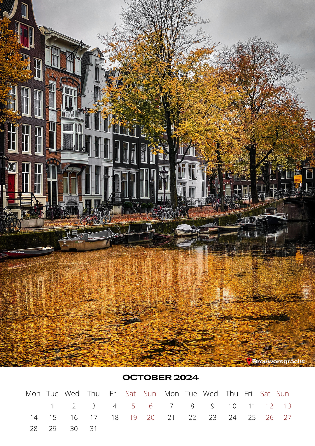 Amsterdam 2024 Calendar - FREE WORLDWIDE SHIPPING